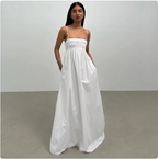 Smocked Spaghetti Strap Flowy Maxi Dress
