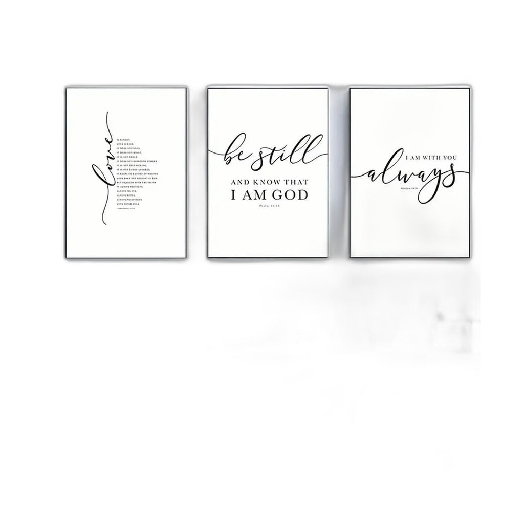 3pc Frameless Christian Bible Verse Prints | Christian Home Decor