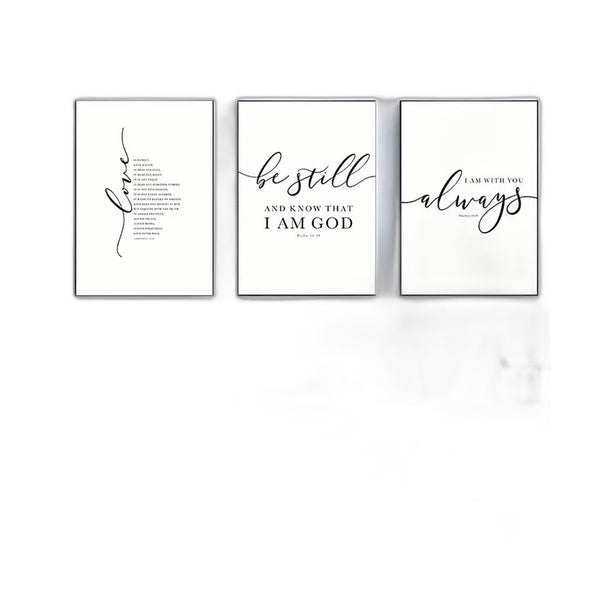 3pc Frameless Christian Bible Verse Prints | Christian Home Decor