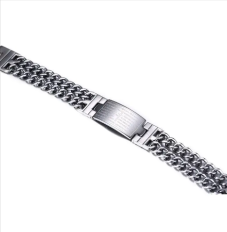 Men's Cross Scripture ID Bracelet | Christian Jewelry