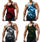 Camouflage Summer Fitness Tank Top for Men - Slim Fit