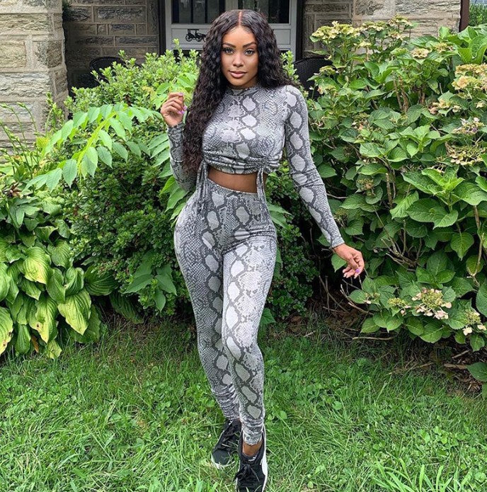 DA 1569b 2020 Drawstring Crop Top and Pants Set
