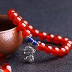 Red Agate Zodiac Charm Bracelet