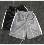 Side Stripe Split Drawstring Shorts for Women