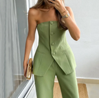 Women’s Tube Top and Straight Pants Set