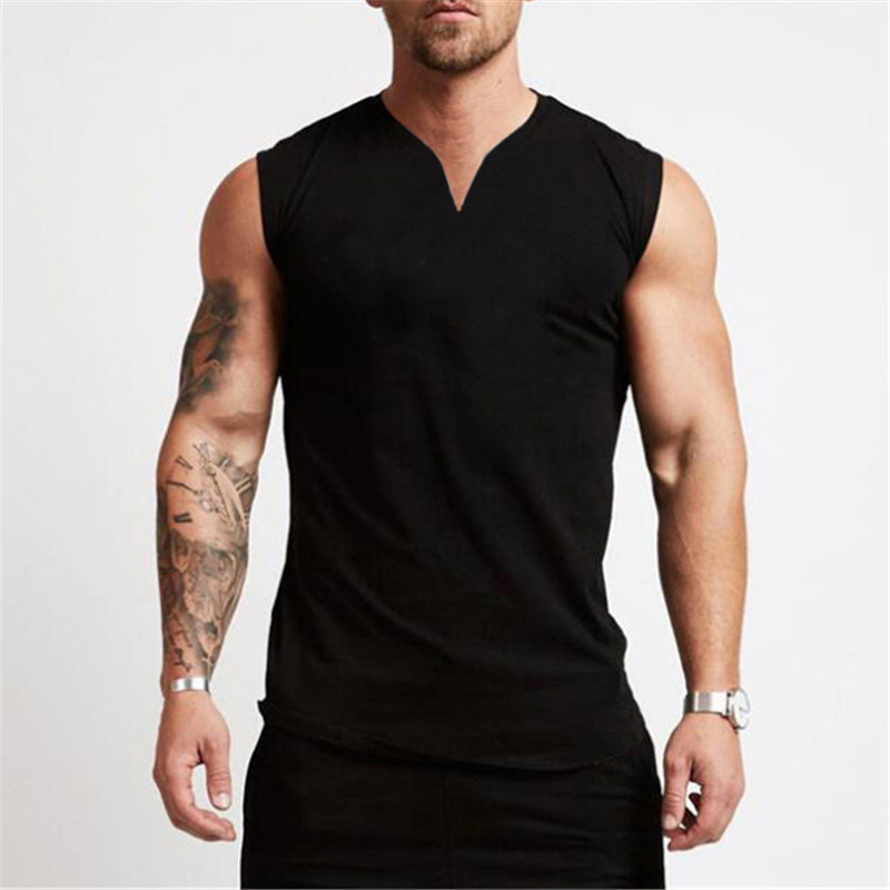 Smooth Solid Summer V-Neck Sports Tank Top