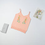 Ethnic Style Embroidered Knit Camisole for Women