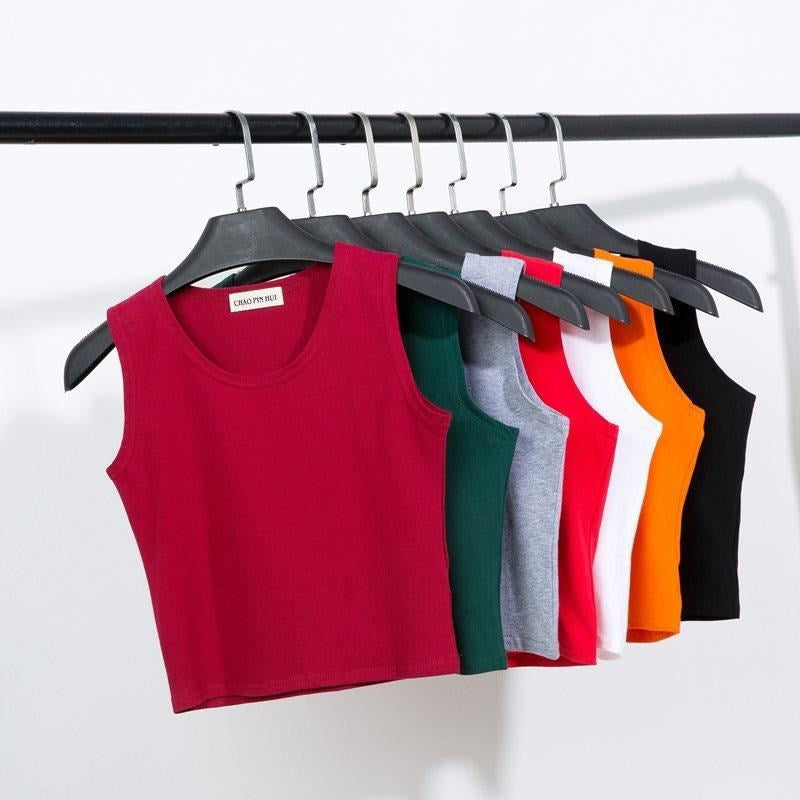 Women's High Waist Crop Tank Top for Yoga and Sports