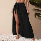 Tie-Waist Wrap Beach Cover-Up Skirt