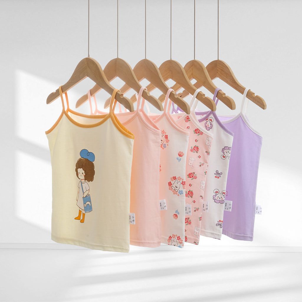 Summer New Girls' Cotton Cartoon Print Tank Top