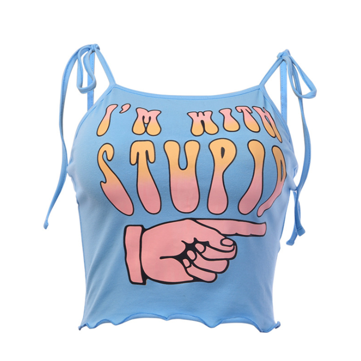Strapless Short Tank Top with Finger Design