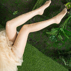 Women's Sheer Mermaid-Scale Foil Print Tights