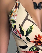 Floral Print Women's Jumpsuit with Spaghetti Straps