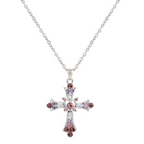 Colorful Crystal Cross Necklace