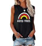 INS 2020 Fashion Rainbow Letter Print Halter Top