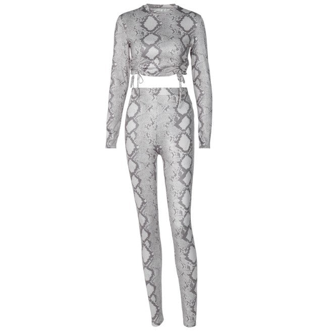 DA 1569b 2020 Drawstring Crop Top and Pants Set