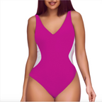 Deep V Colorblock One-Piece Swimsuit