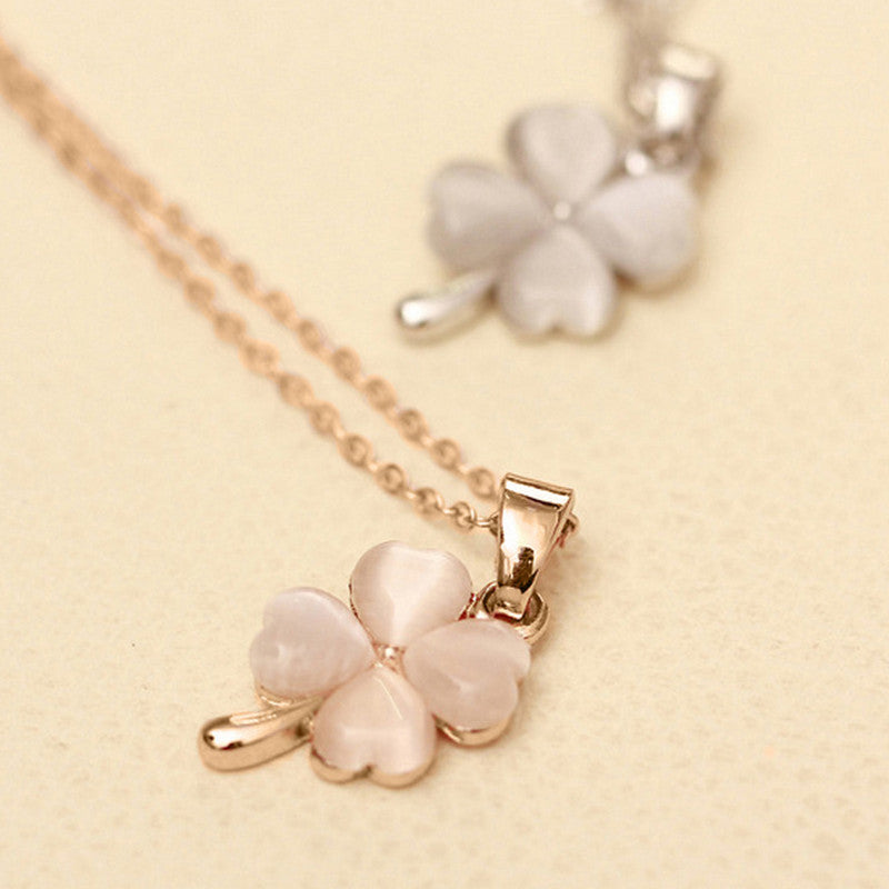 Opal Four Leaf Clover Necklace