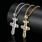 Hip Hop Jewelry with Zircon Pendant Cross Necklace