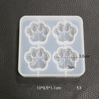 4-Cat Paw Silicone Mirror Crystal Resin Mold Pendant