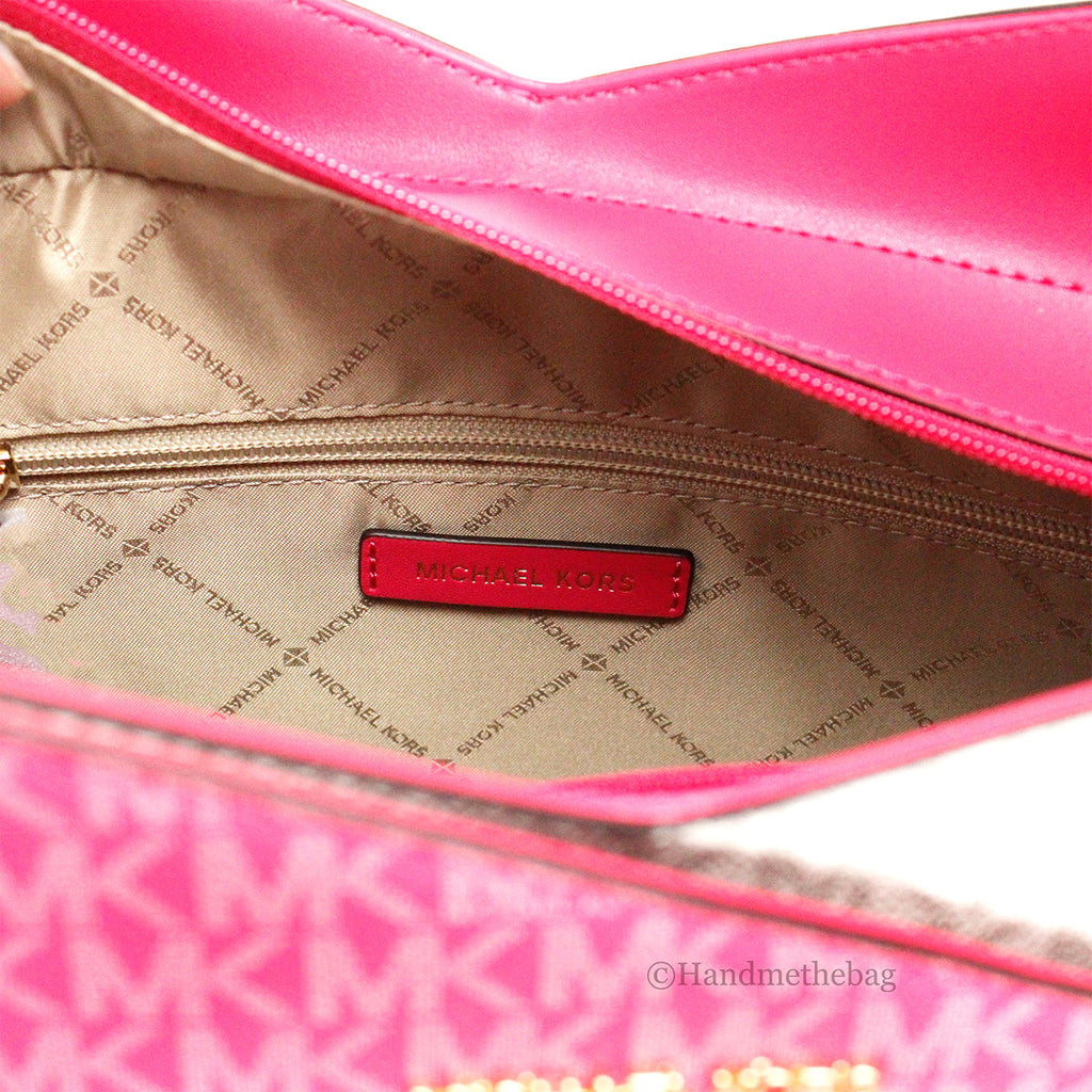 Michael Kors Electric Pink X Cross Chain Shoulder Tote