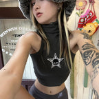 Women's Skull Heap Neck Slim Sleeveless Camisole Top