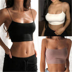 Crop Top Tank Top with Spaghetti Straps
