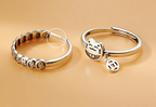 Lucky Cat Ring with Coin Charm for Women