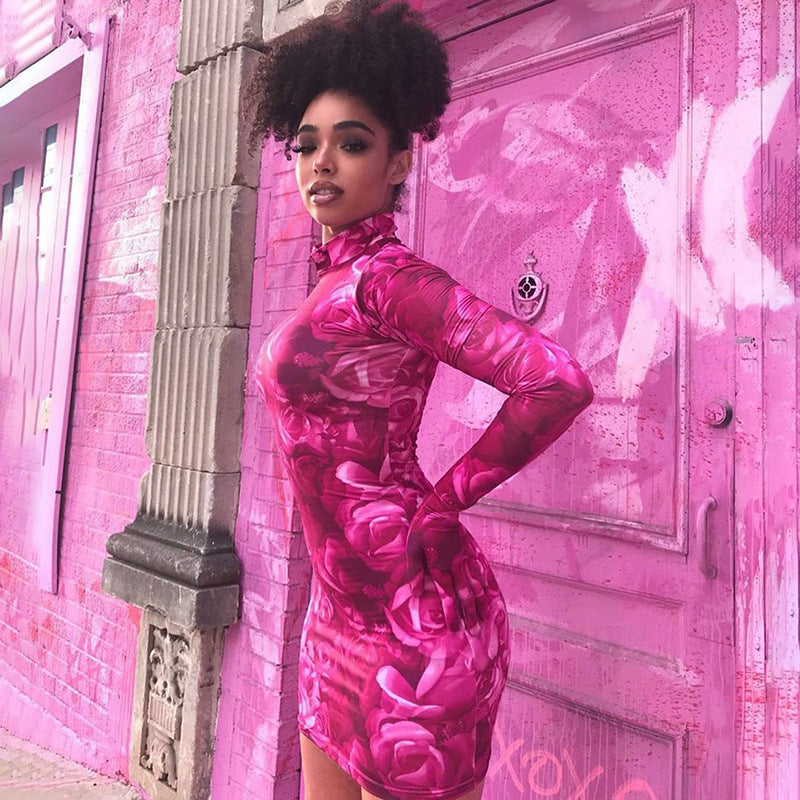 Printed Long Sleeve Dress with Gloves - Summer Fashion 2020