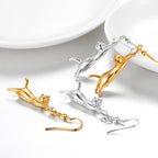 Cat Earrings in 18K Gold-Plated Brass
