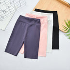 High Waist Elastic Slim Sports Shorts for Girls