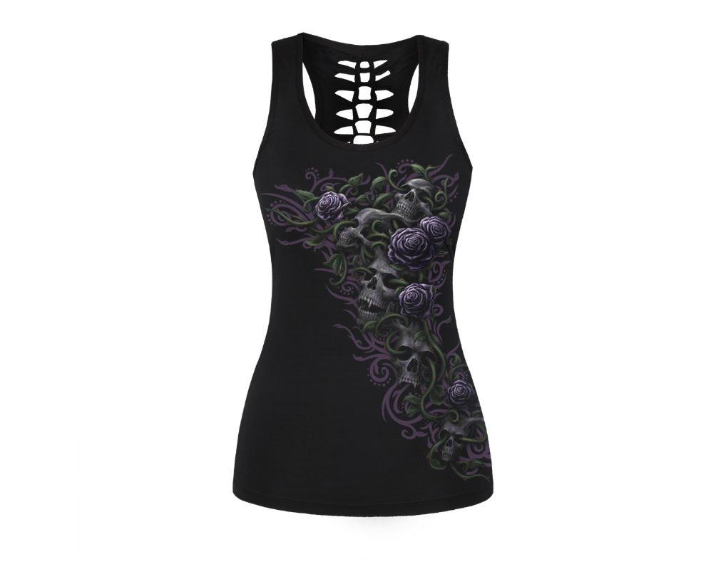 Skull Graphic Tank Top and Base Layer Shirt
