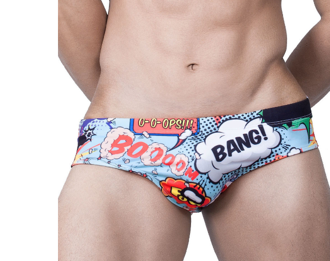 Men's Pop Art Comic Print Swim Briefs