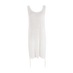 Knit Ruched Drawstring Beach Cover-Up Tank Dress