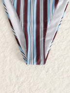 Striped Triangle String Bikini Set