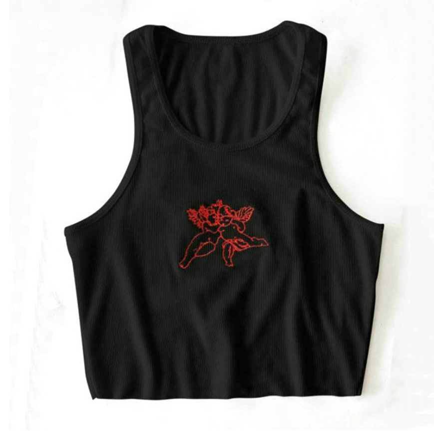 Satin Lace-Up Backless Crop Cami
