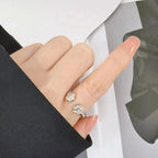 Cat Paw Print Zircon Open Ring