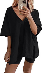 Women's 2-Piece Casual T-Shirt & High-Waist Shorts Set