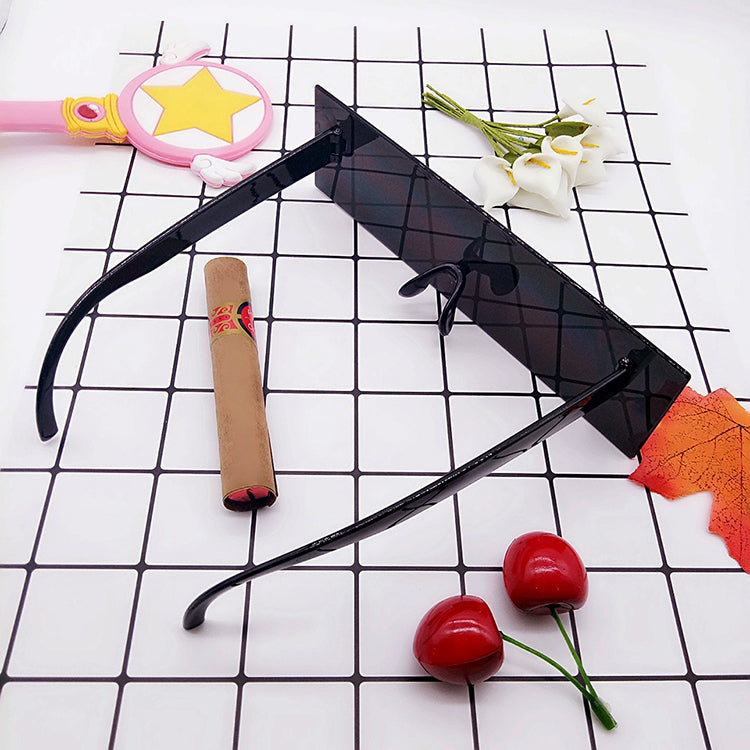 Rectangle Mosaic Reflective Sunglasses