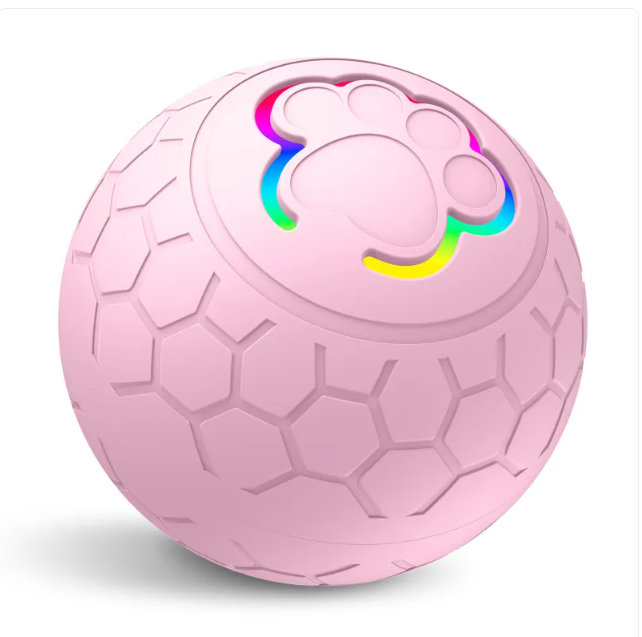 Interactive Smart Pet Ball, Automatic Rolling & Jumping LED Dog Cat Toy, Rechargeable Motion-Activated Silicone Play Ball