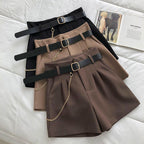 High-Waisted A-Line Wide-Leg Shorts for Women 2024