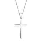 Silver Plain Cross Pendant Necklace