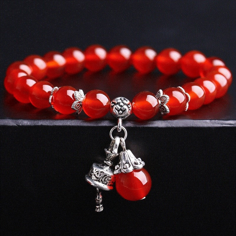 Red Agate Zodiac Charm Bracelet