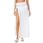 Tie-Waist Wrap Beach Cover-Up Skirt