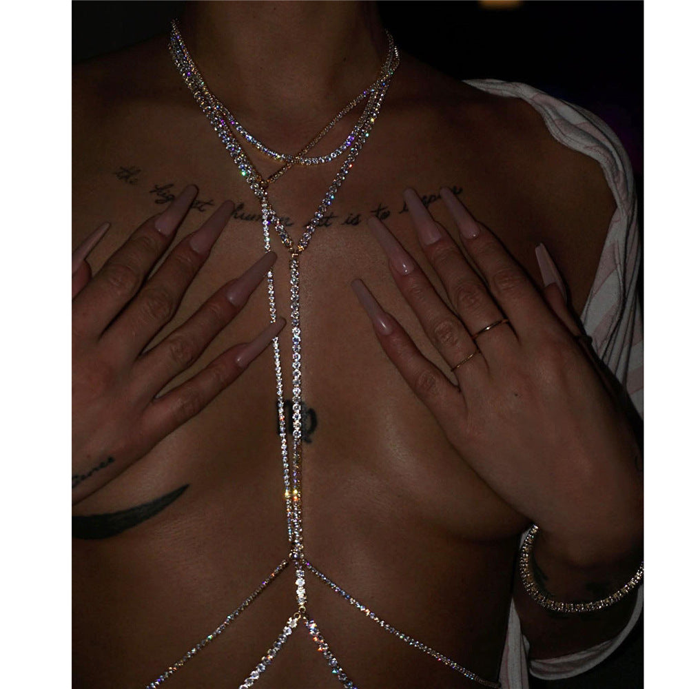 Rhinestone Body Chain Necklace