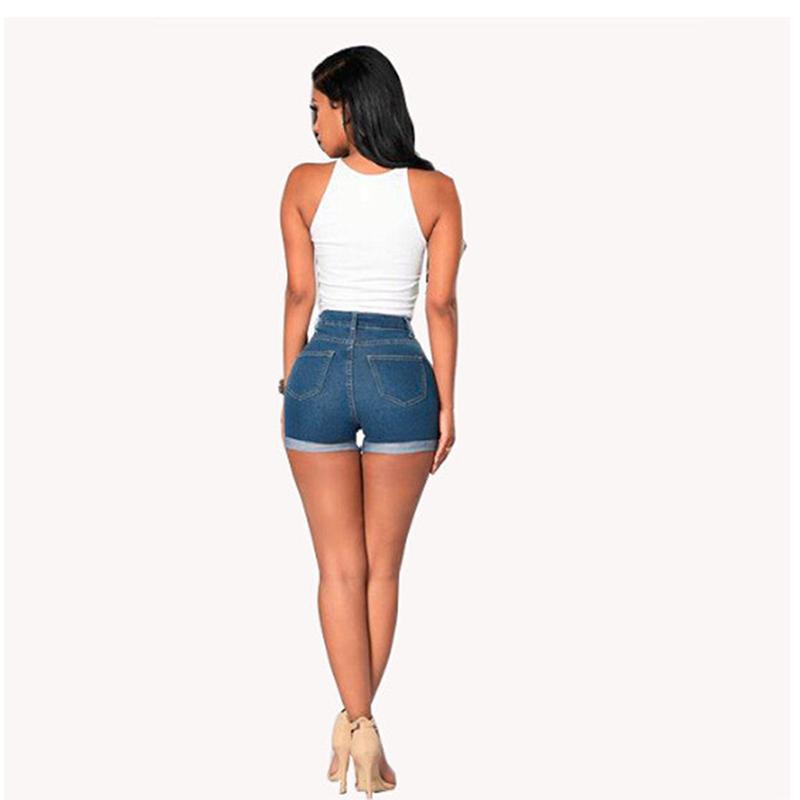 2020 Women's Trendy Denim Shorts with Rolled Hem