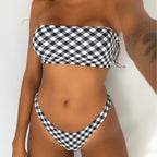 Checkerboard Print Bikini Set