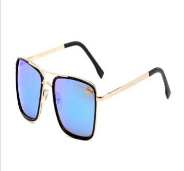 Square Double-Bridge Mirrored Sunglasses