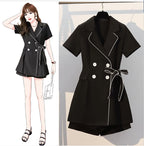 Plus Size Women's Summer Chic Two-Piece Shorts Set