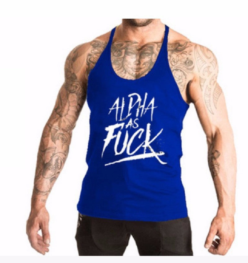 Men's Muscle Fit Training Tank Top with Letter Print